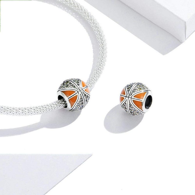LAMOONY Basketball Charm 925 Sterling Silver Sport Charm Volleyball Baseball Ball Headphone Family DIY for Pandora Charm Bracelet - Image 4